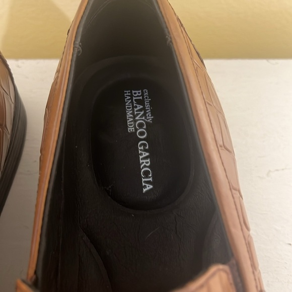 Brown Blanco Garcia Crocodile Pattern Loafers - Picture 3 of 5